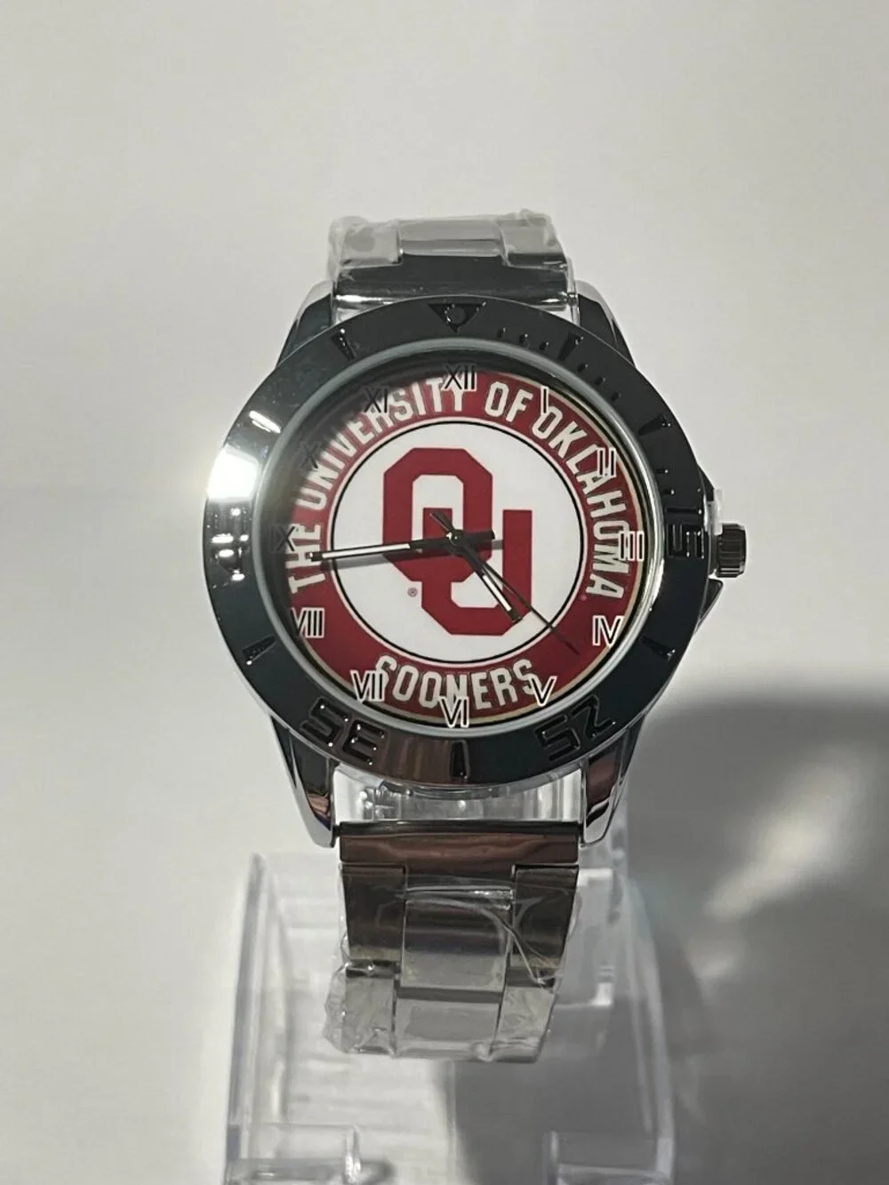 Oklahoma Sooners NCAA Stainless-Steel Men's Watch NEW